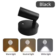Base magnética USB recargable LED luz de pared inalámbrica Interruptor táctil negro blanco oro plateado lámpara de noche regulable para lectura