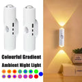 Luz nocturna inteligente con gradiente RGB, lámpara de pared recargable con Sensor de movimiento magnético para dormitorio, baño, armario, jardín, decoración del hogar