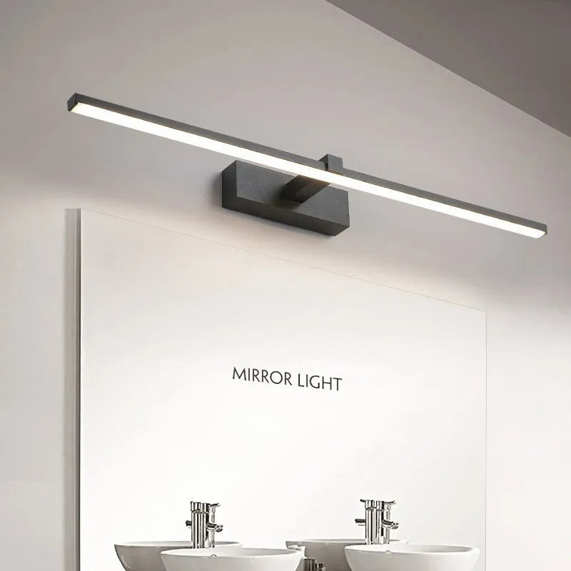 Modern Waterproof Led Mirror Lights For Bathroom, Black And White.
