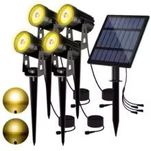 3000K/RGB Solar LED Light Outdoor Solar Spotlight Solar Garden Light Outdoor IP65 Waterproof Solar Power Light Wall Light