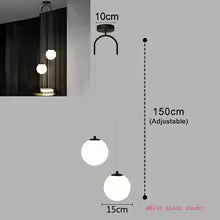 Bedroom Bedside Hanging Pendant Lamp Glass ball LED Chandelier Lighting Ceiling Modern Interior Home Decor Lights Dining Kitchen