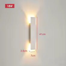 Outdoor Waterproof Wall Lamps Strip Aluminum Wall Lights 18W LED Black Wall Lamp Bedroom Exterior Outdoor Lighting Fixtures
