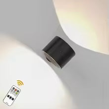 Lámpara Led de pared de doble cabezal con Control remoto táctil, luz nocturna portátil inalámbrica con recarga USB giratoria 360 para lectura de dormitorio