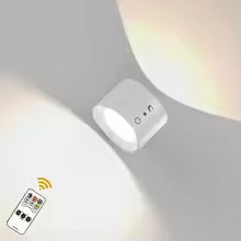 Lámpara Led de pared de doble cabezal con Control remoto táctil, luz nocturna portátil inalámbrica con recarga USB giratoria 360 para lectura de dormitorio
