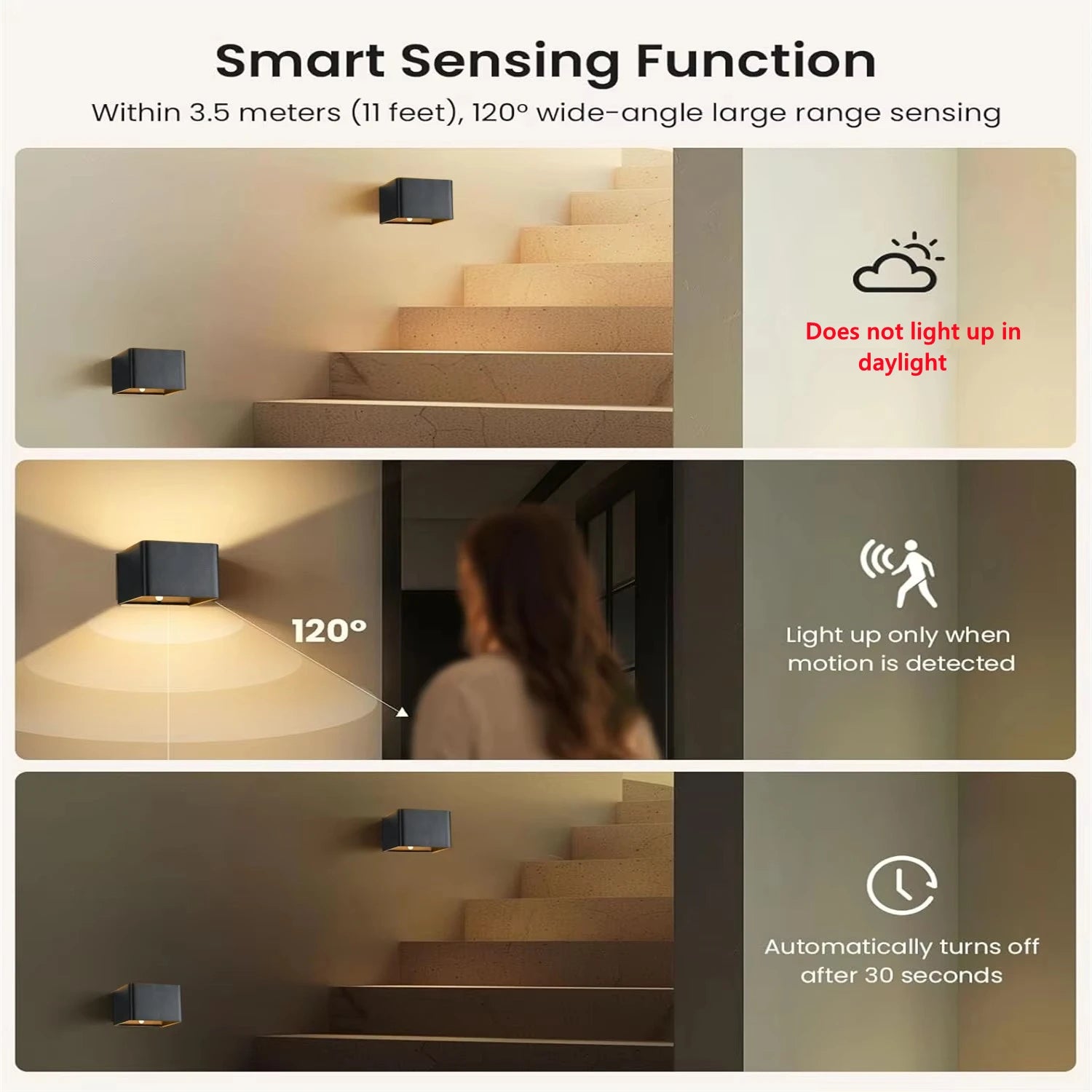Wireless Rechargeable Battery-Powered Wall Light with Motion Sensor and Remote Control, 3-Color Wireless Wall Light, Led Indoor Up-And-Down Wall Light, 4000Mah, Adjustable Brightness, Magnetic Wall Light, Led Wall Light for Bedroom, Living Room, Hallway