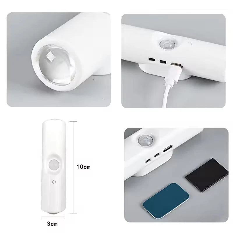 Luz nocturna inteligente con gradiente RGB, lámpara de pared recargable con Sensor de movimiento magnético para dormitorio, baño, armario, jardín, decoración del hogar