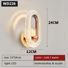 Modern Nordic Luxury Decor Wall Lamp Iron Base Acrylic Lampshade Exquisite Night Sconce Light LED Bedroom Decoration Wall Lustre