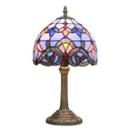Modern Style Table Lamp, Handmade Stained Glass Small Desk Lamp for Living Room Bedroom Office Baroque Pattern