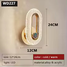 Modern Nordic Luxury Decor Wall Lamp Iron Base Acrylic Lampshade Exquisite Night Sconce Light LED Bedroom Decoration Wall Lustre
