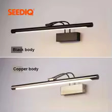 Led Bathroom Wall Light Black Copper AC90-265V Interior Wall Lamp Picture Light Modern Apply Wall Lighting 8W Wall Sconce