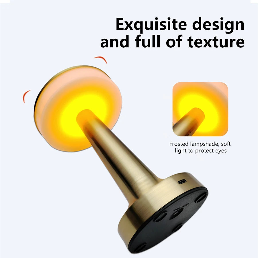 Luz LED de mesa táctil de Metal, Lámpara decorativa de escritorio, luces nocturnas recargables para Bar, mesa de centro, restaurante, luz decorativa