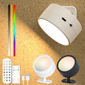 LED Magnetic Wall Lights Wireless Rechargeable Wall Lamp 360° Rotation Ambient Light With Remote Spotlight Wall Sconce RoomDecor