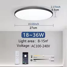 MARPOU Smart ceiling lamp led lamp for bedroom Large Ceiling Lamps Led Lights with Remote control Dimmable led lights for room