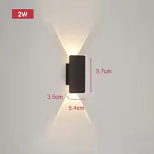 Outdoor Waterproof Wall Lamps Strip Aluminum Wall Lights 18W LED Black Wall Lamp Bedroom Exterior Outdoor Lighting Fixtures