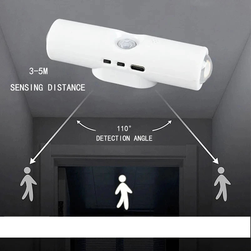 Luz nocturna inteligente con gradiente RGB, lámpara de pared recargable con Sensor de movimiento magnético para dormitorio, baño, armario, jardín, decoración del hogar