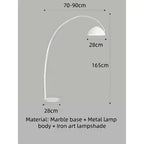 Modern Creative Arc Floor Lamp Black Marble Base Fishing Standing Lamp For Living Room Bedroom Indoor Home Led Floor Lighting