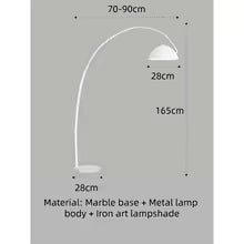 Modern Creative Arc Floor Lamp Black Marble Base Fishing Standing Lamp For Living Room Bedroom Indoor Home Led Floor Lighting