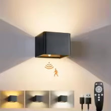 Wireless Rechargeable Battery-Powered Wall Light with Motion Sensor and Remote Control, 3-Color Wireless Wall Light, Led Indoor Up-And-Down Wall Light, 4000Mah, Adjustable Brightness, Magnetic Wall Light, Led Wall Light for Bedroom, Living Room, Hallway
