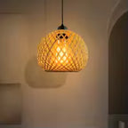 Bamboo Pendant Lamp Hanging Lamp Handmade Rattan Chandelier Fixture Restaurant Dining Room Indoor Lighting AC85-260V