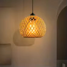 Bamboo Pendant Lamp Hanging Lamp Handmade Rattan Chandelier Fixture Restaurant Dining Room Indoor Lighting AC85-260V