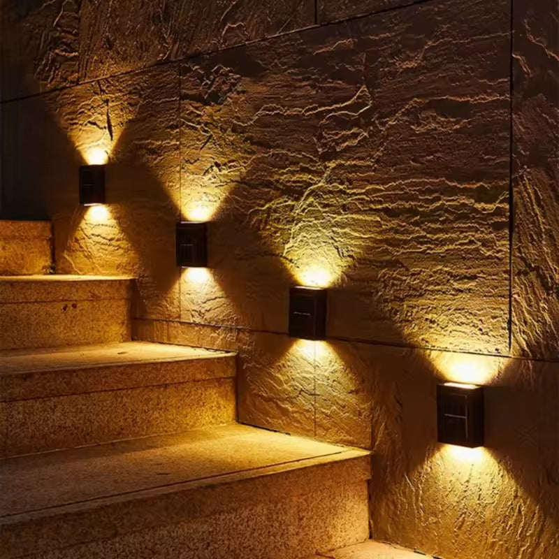 LED Solar Light Outdoor Waterproof Solar Wall Lamp Up and Down Lighting Garden Stairs Fence Decoration Sunlight Powered Lamp