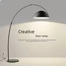 Modern Creative Arc Floor Lamp Black Marble Base Fishing Standing Lamp For Living Room Bedroom Indoor Home Led Floor Lighting