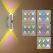 Luz nocturna inteligente con gradiente RGB, lámpara de pared recargable con Sensor de movimiento magnético para dormitorio, baño, armario, jardín, decoración del hogar