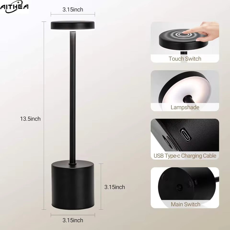 Lámparas de Mesa Táctiles Inalámbricas LED AITHEA, Lámpara de Escritorio Recargable, Lámpara de Noche Creativa, Barra de Luz Ambiental, Decoración de Habitación