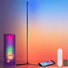 1PC Corner Floor Lamp, Smart RGB LED corner lights with Remote and App control, for Living RoomBedroom Playroom ,Easy to Install
