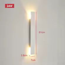 Outdoor Waterproof Wall Lamps Strip Aluminum Wall Lights 18W LED Black Wall Lamp Bedroom Exterior Outdoor Lighting Fixtures