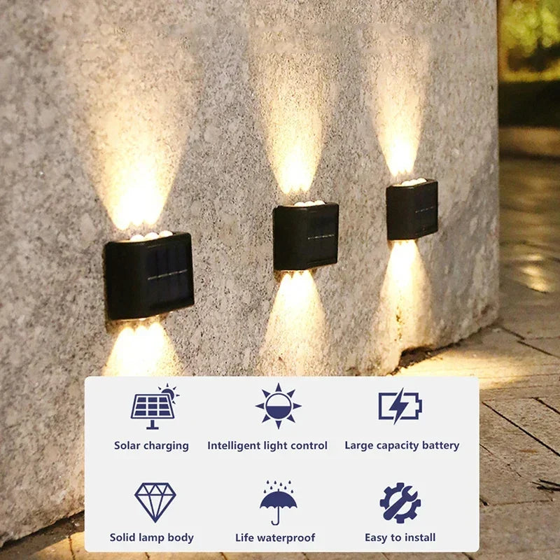 Waterproof Solar Wall Lamp For Garden And Yard Decoration.