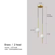 Nordic Simple Glass Ball Pendant Lights Dining Room Bedroom Decor Hanging Lamp Restaurant Bar Suspension Chandeliers Lighting