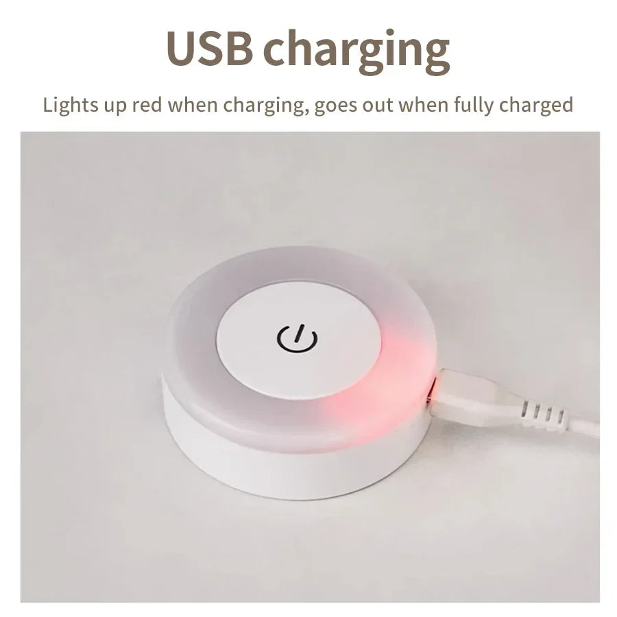 Lámpara de pared Led redonda, luz nocturna recargable con Interruptor táctil, luz de libro magnética regulable para lectura, armario de dormitorio