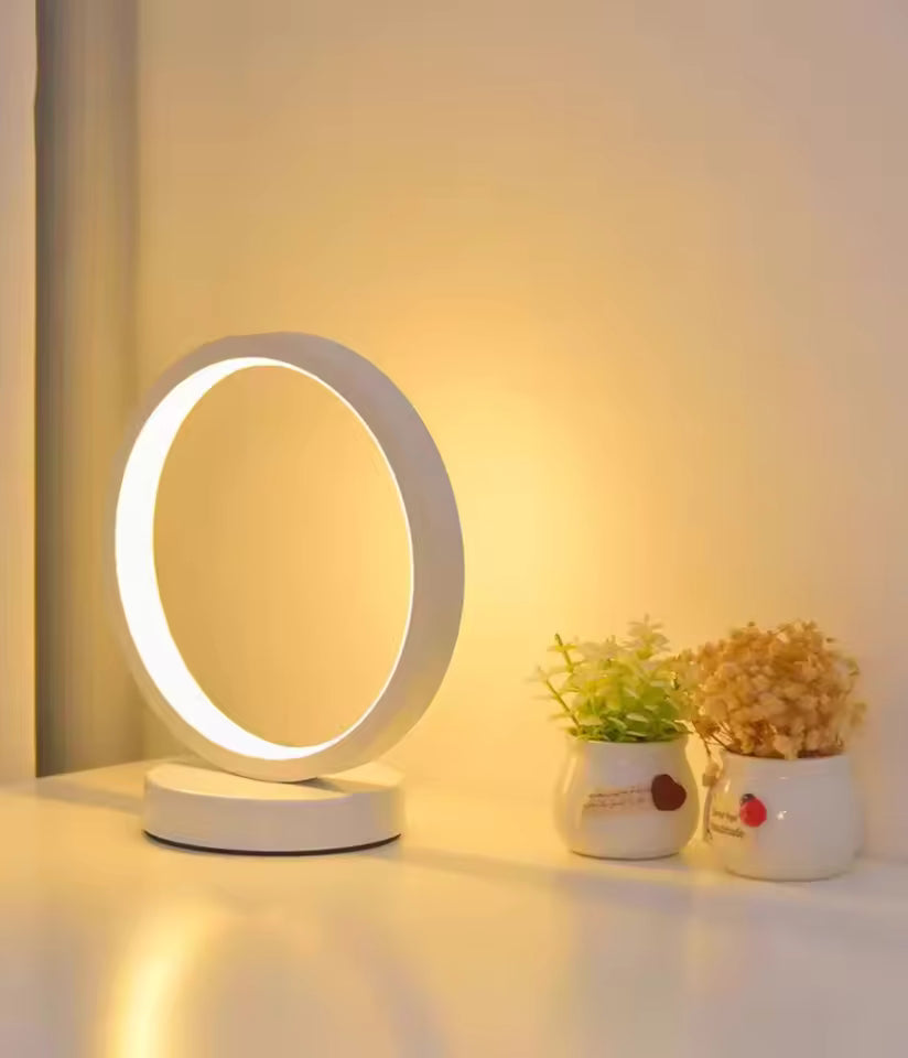 Bright, Dimmable Led Circular Table Lamp For Bedroom And Living Room.