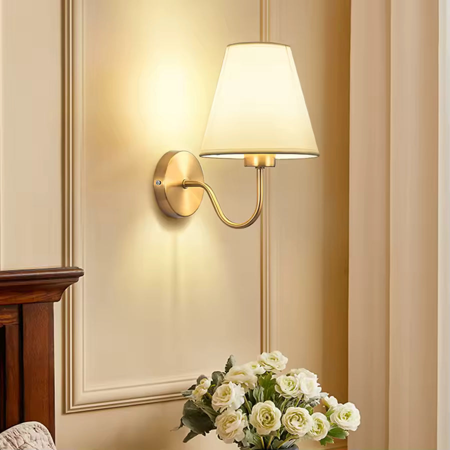 Modern Fabric Wall Lamps Retro Bedside Wall Lamp Living Room Wall Lights Simple Loft Wall Sconce Lighting Fixture AC85-265V E27