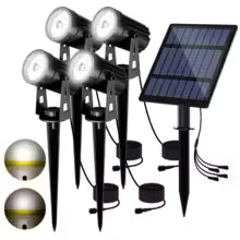 3000K/RGB Solar LED Light Outdoor Solar Spotlight Solar Garden Light Outdoor IP65 Waterproof Solar Power Light Wall Light