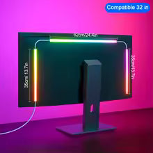 USB PC LED Strip Lights 24-34 Inch Computer RGBIC APP Music Sync Monitor Screen LED Backlight for Gaming Room Atmosphere Decor