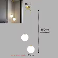 Bedroom Bedside Hanging Pendant Lamp Glass ball LED Chandelier Lighting Ceiling Modern Interior Home Decor Lights Dining Kitchen
