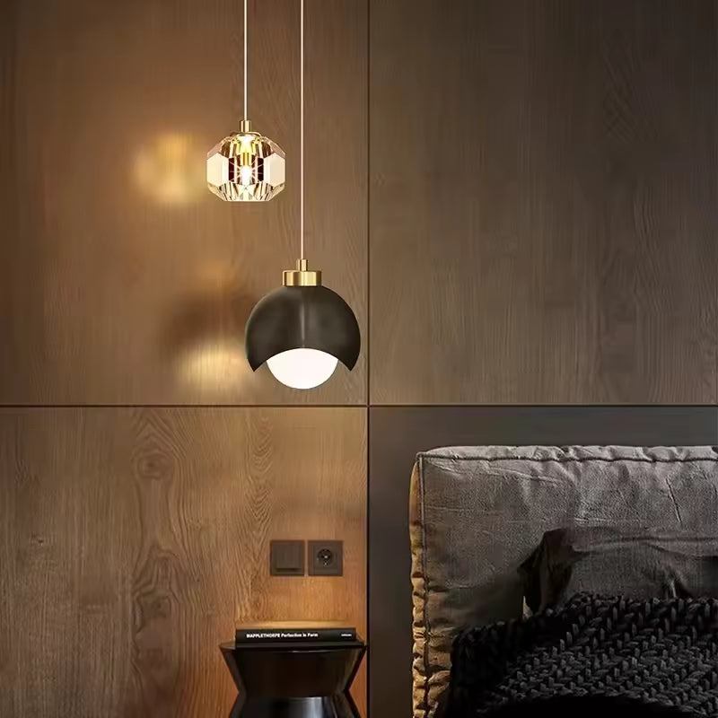 Bedroom Bedside Hanging Pendant Lamp Glass ball LED Chandelier Lighting Ceiling Modern Interior Home Decor Lights Dining Kitchen