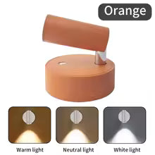 Base magnética USB recargable LED luz de pared inalámbrica Interruptor táctil negro blanco oro plateado lámpara de noche regulable para lectura
