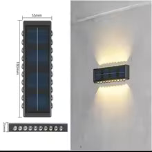 Solar Wall Lights Outdoor Warm/White Solar Wall Mount Porch Lamp Up And Down Lighting For Garden Street Landscape Balcony Patio